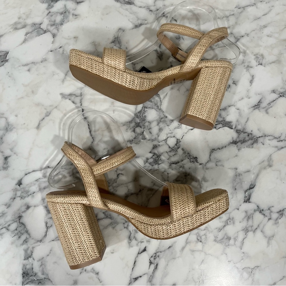 TORRID Raffia Platform Heel Sandal Size 10WW 10 Extra Wide NWT Boho Natural - Picture 9 of 13